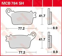 TRW MCB784SH Bremseklosser Bak