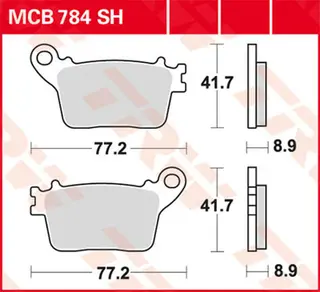 TRW MCB784SH Bremseklosser Bak
