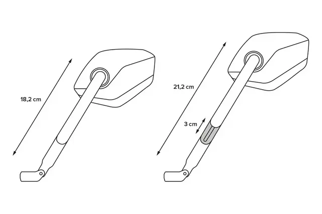 SW-Motech Speilsett Sport Sporty speil med lang arm 