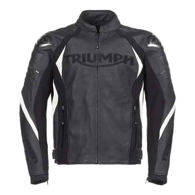 Triumph Triple Skinnjakke L Sort/Hvit 