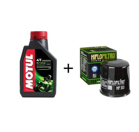 Motul 5100 10W40 &amp; HF303 oljefilter Honda, Kawasaki og Yamaha