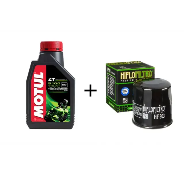 Motul 5100 10W40 & HF303 oljefilter Honda, Kawasaki og Yamaha 
