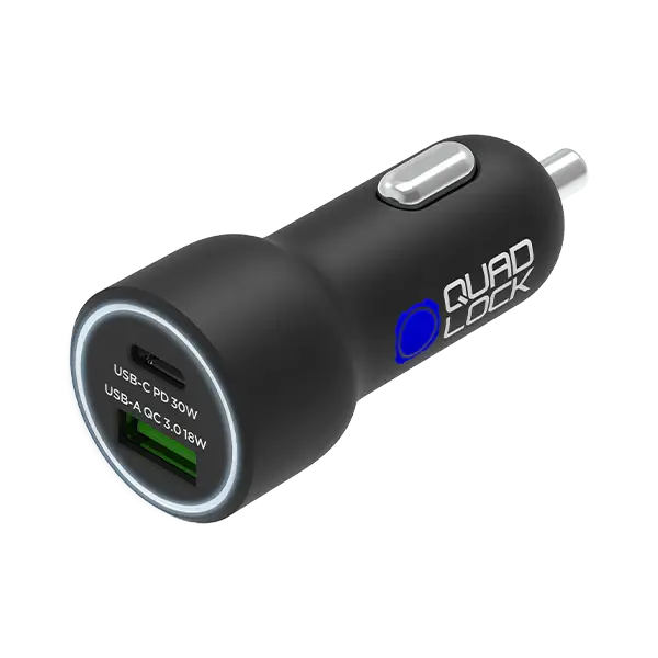 QUAD LOCK Dual USB 12V Billader Hurtiglading