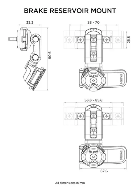 QUAD LOCK Mobilholder Gaffelstamme - MC For motorsykkel