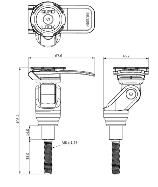 QUAD LOCK Styreklemmefeste - MC For motorsykkel 