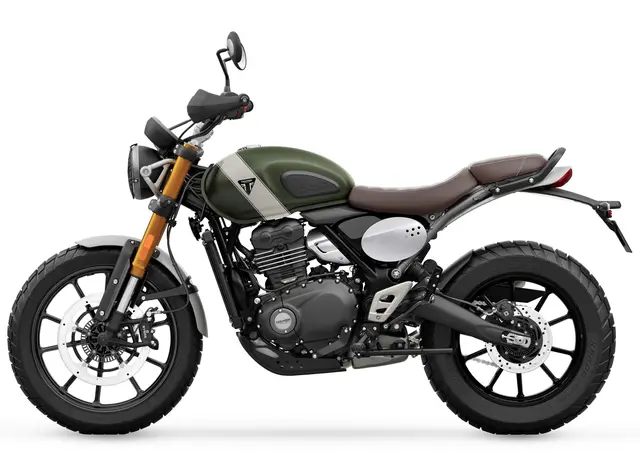Triumph Scrambler 400 X 2025 MATT KHAKI GREEN/FUSION WHITE 