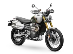 Triumph Scrambler 1200 XE 2026 MATT KHAKI GREEN / MATT CRYSTAL WHITE