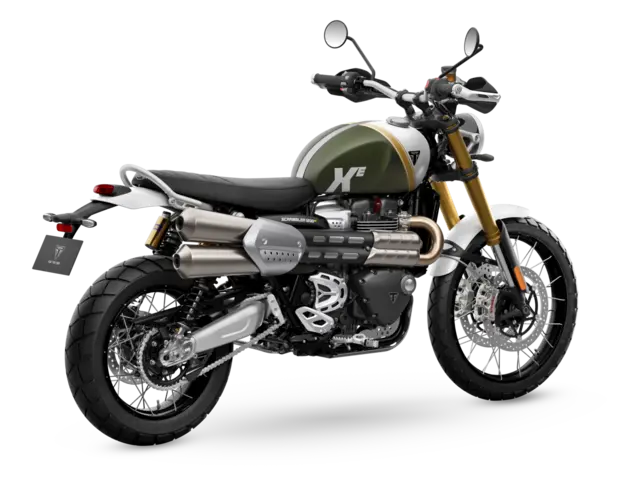 Triumph Scrambler 1200 XE 2026 MATT KHAKI GREEN / MATT CRYSTAL WHITE 