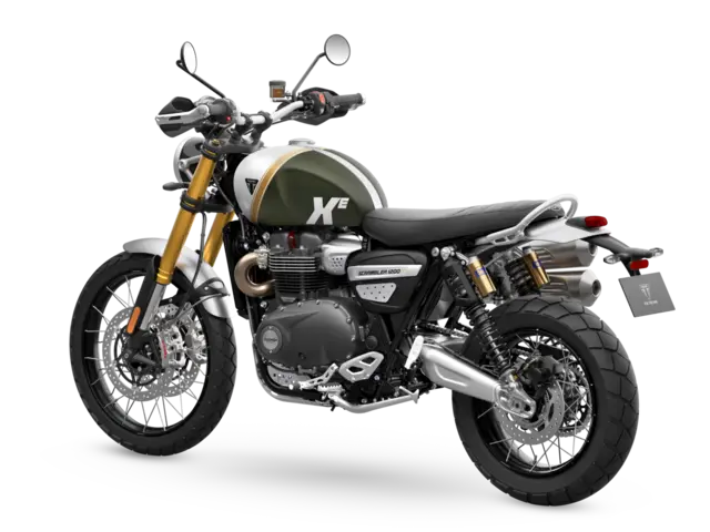 Triumph Scrambler 1200 XE 2026 MATT KHAKI GREEN / MATT CRYSTAL WHITE 