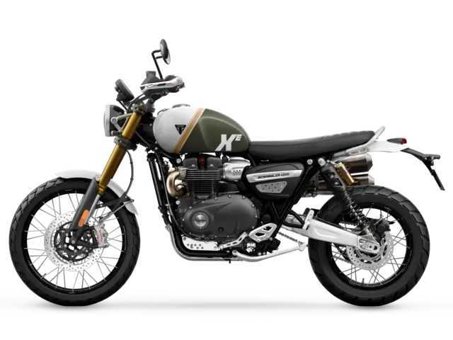 Triumph Scrambler 1200 XE 2026 MATT KHAKI GREEN / MATT CRYSTAL WHITE 