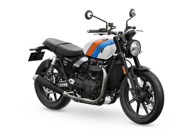Triumph Speed Twin 900 2025 PURE WHITE / MAUI BLUE / TANGERINE ORANG 