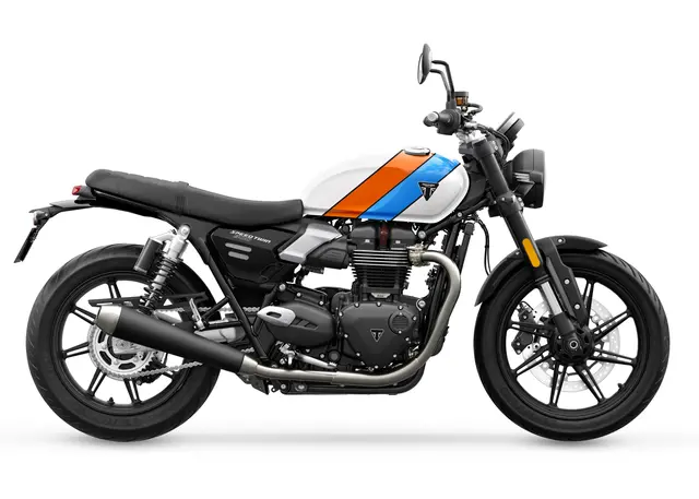 Triumph Speed Twin 900 2025 PURE WHITE / MAUI BLUE / TANGERINE ORANG 