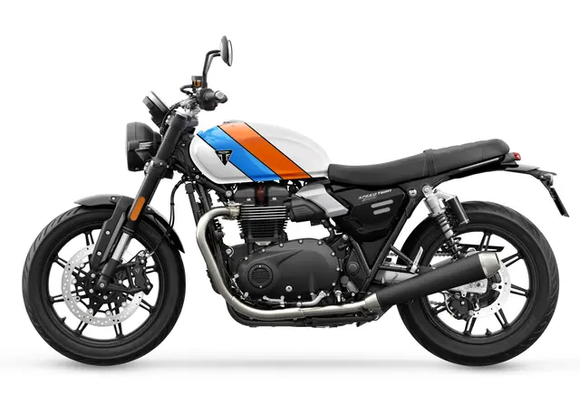 Triumph Speed Twin 900 2025 PURE WHITE / MAUI BLUE / TANGERINE ORANG 