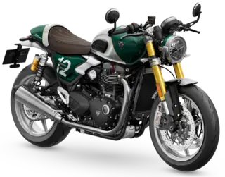 Triumph Speed twin 1200 Cafe Racer 2026 Aluminium silver / Competition green
