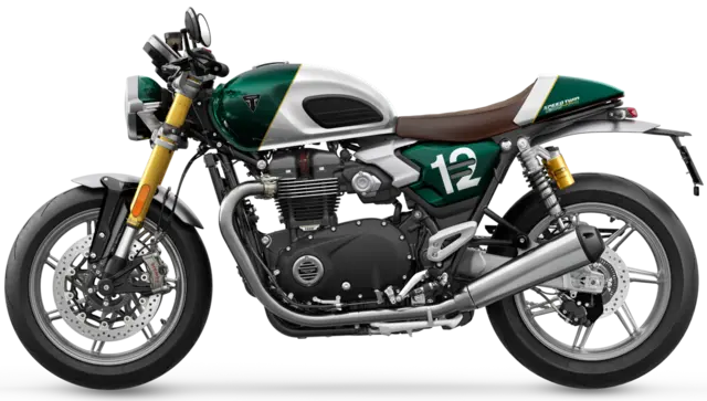 Triumph Speed Twin 1200 Cafe Racer 2026 Aluminium Silver / Competition Green 