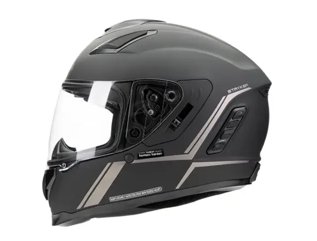 SENA STRYKER Motorsykkel Hjelm Hvit XL LED-Lys - Integrert Mesh Intercom 