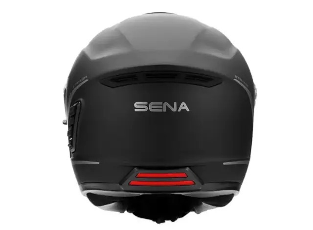 SENA STRYKER Motorsykkel Hjelm Hvit XL LED-Lys - Integrert Mesh Intercom 