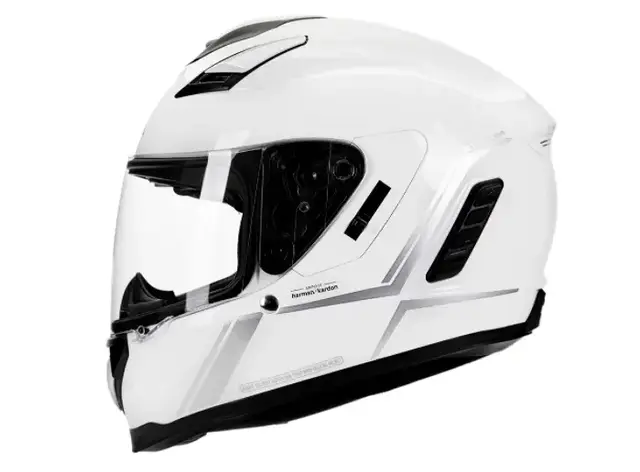 SENA STRYKER Motorsykkel Hjelm Hvit XL LED-Lys - Integrert Mesh Intercom 