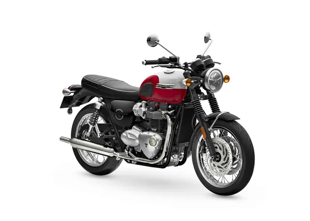 Triumph Bonneville T120 2026 ALUMINIUM SILVER / CRANBERRY RED 