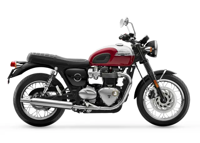 Triumph Bonneville T120 2026 ALUMINIUM SILVER / CRANBERRY RED 