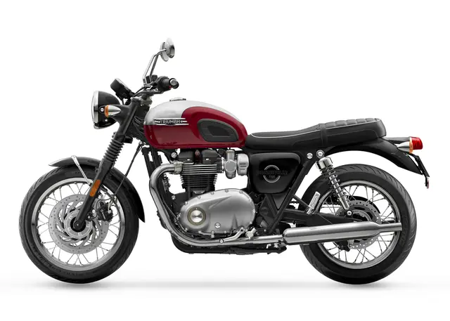 Triumph Bonneville T120 2026 ALUMINIUM SILVER / CRANBERRY RED 