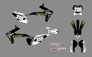 Made Sticker Triumph TF250X Dekalsett Gr&#248;nn, Svart og Hvit