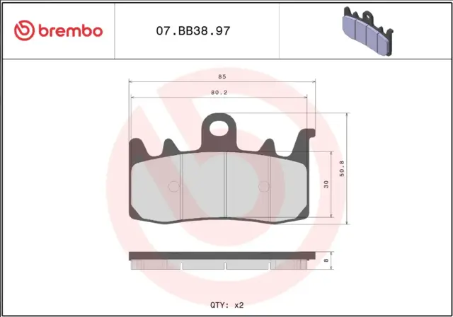BREMBO BRAKE PAD GE SINT FR/RR 