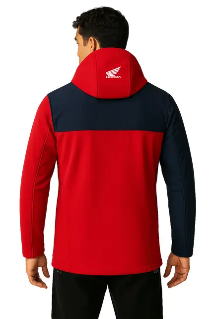 Honda HRC Racing Softshell Jakke 2XL Rød / Marineblå med HRC Design 