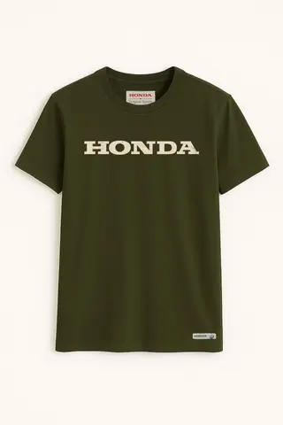 Honda T-Skjorte Oliven Grønn med Honda Logo