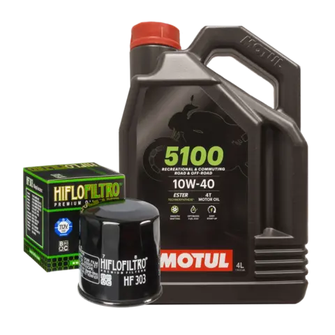 Motul 5100 10W-40 &amp; HF303 4 liter olje og oljefilter