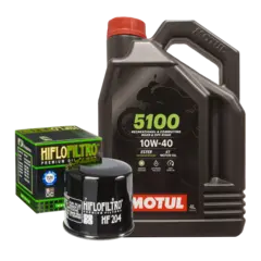 Motul 5100 10W-40 &amp; HF204 4 liter olje og oljefilter