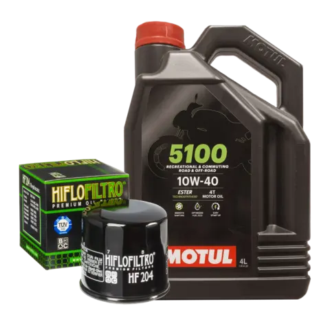 Motul 5100 10W-40 &amp; HF204 4 liter olje og oljefilter