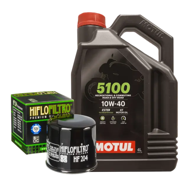 Motul 5100 10W-40 & HF204 4 liter olje og oljefilter 