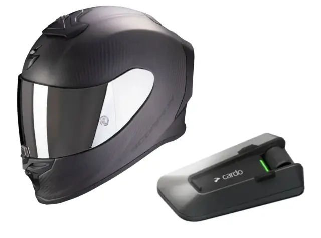 Scorpion EXO-R1 + Cardo Packtalk Edge Pakke med hjelm og intercom 