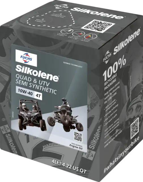 Silkolene 10W-40 ATV/UTV-olje 4 Liter Delsyntetisk olje til ATV og UTV 