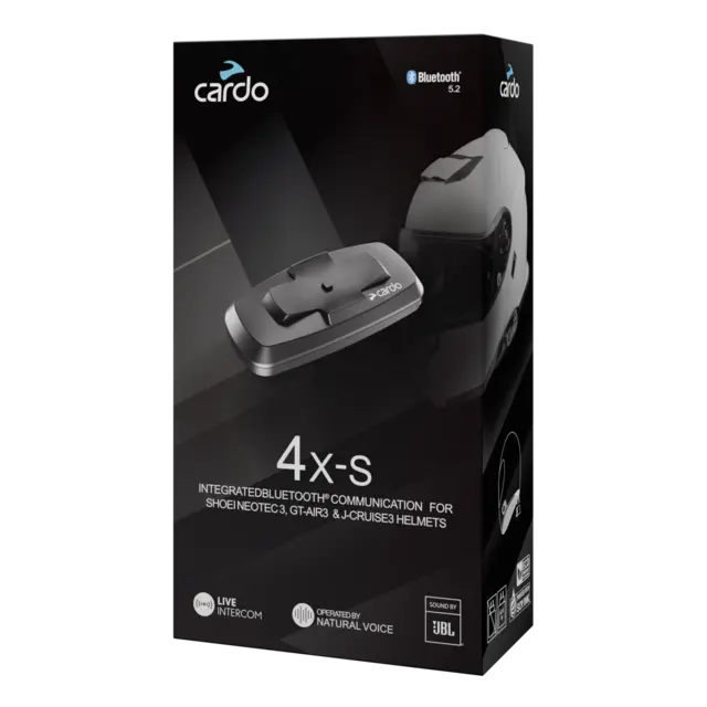 Cardo 4X-S Integrert Intercom Passer til Shoei GT-Air 3 og Neotec 3 