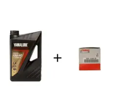 Yamalube Mineral 10W40 4L &amp; oljefilter Passer de fleste Yamaha, se liste