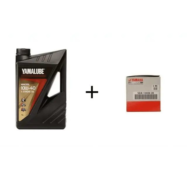 Yamalube Mineral 10W40 4L & oljefilter Passer de fleste Yamaha, se liste 